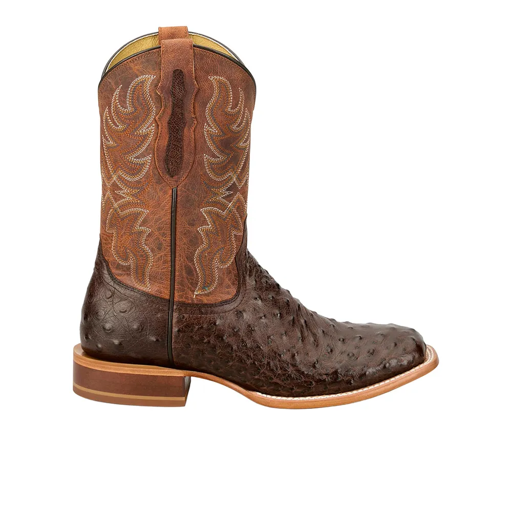 Blaine 11 Inch Ostrich Square Toe Cowboy Boots sold by Shoebacca