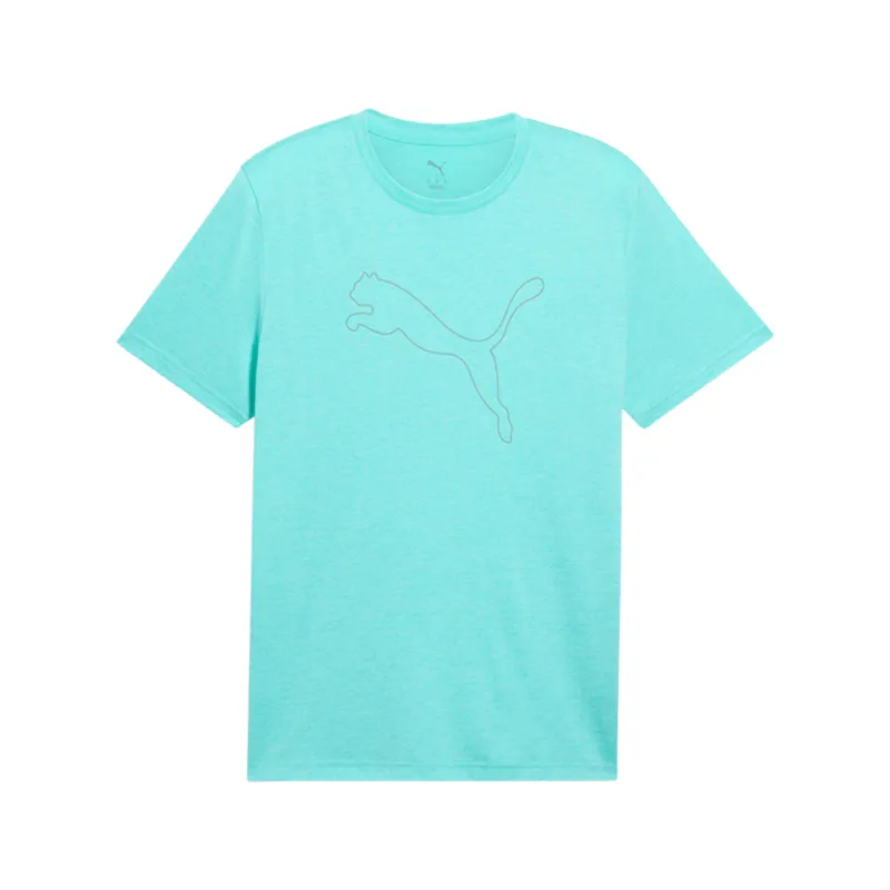 Train All Day Essentials Heather Cat Crew Neck Short Sleeve T-Shirt made by Puma
