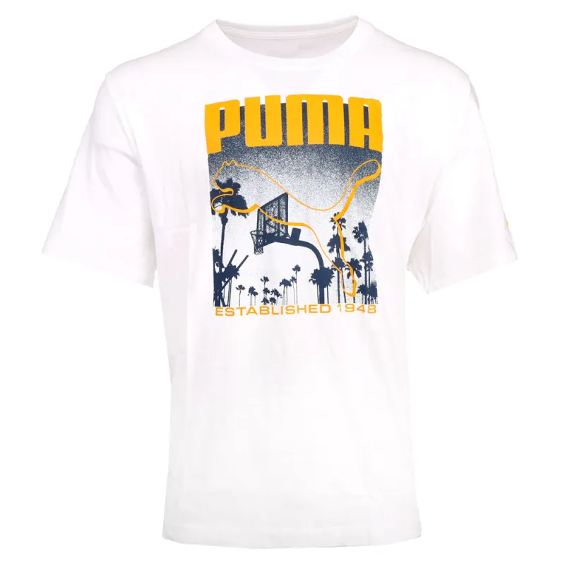Court Photo Graphic Crew Neck Short Sleeve T-Shirt made by Puma