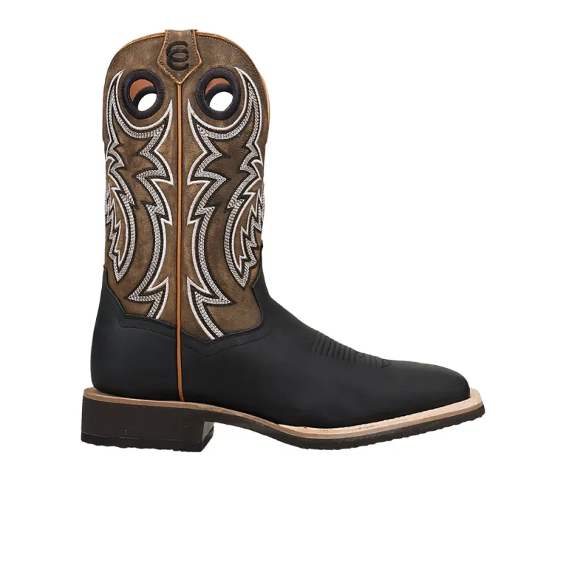 Royston Leather Square Toe Pull On Cowboy Boots made by Shoebacca