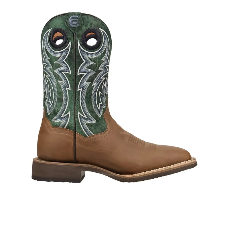 Royston Leather Square Toe Pull On Cowboy Boots made by Shoebacca