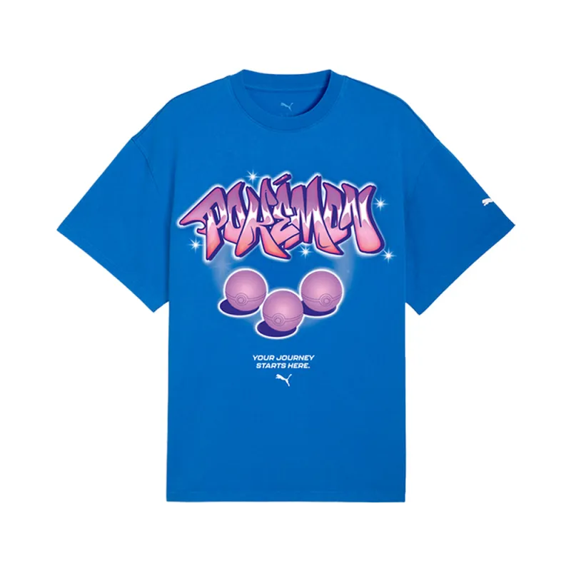 Pokemon X Hoops Tee Graphic Crew Neck Short Sleeve T-Shirt made by Puma