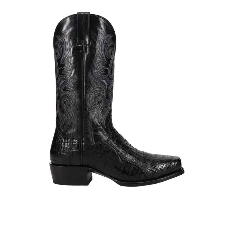 Zandor Caiman Belly Square Toe Pull On Cowboy Boots made by Shoebacca
