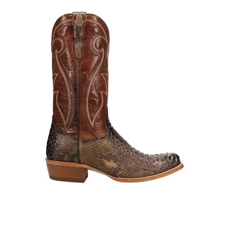 Stryke Back Cut Python Round Toe Pull On Cowboy Boots made by Shoebacca