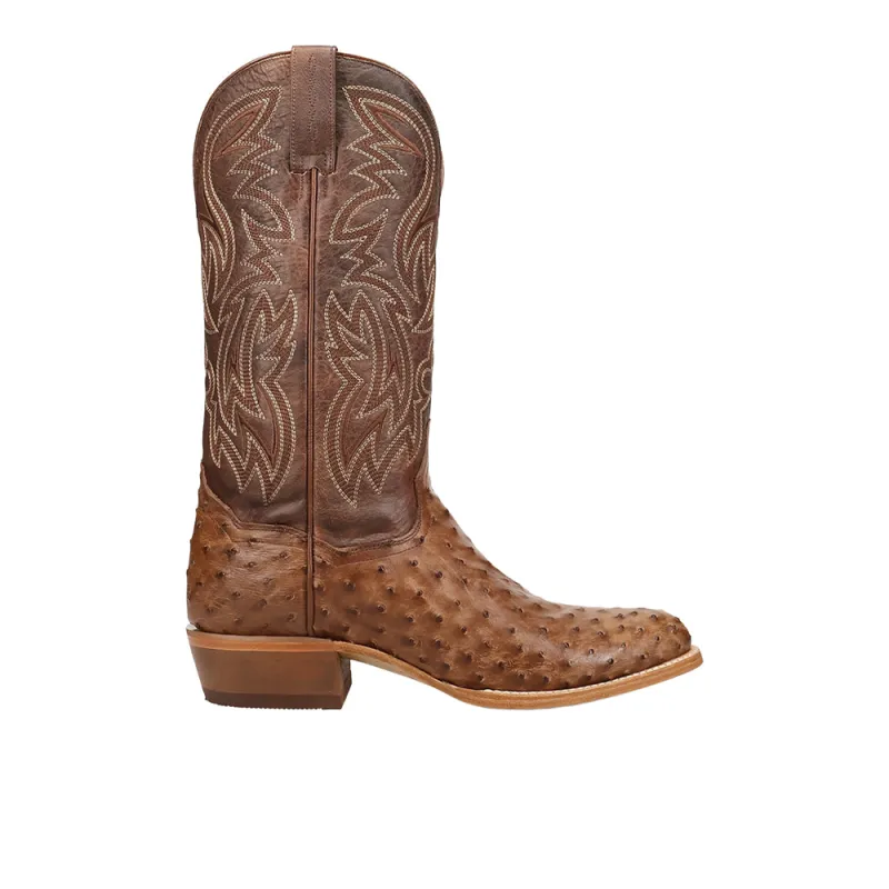 Gauge Full Quill Ostrich Round Toe Pull On Cowboy Boots made by Shoebacca