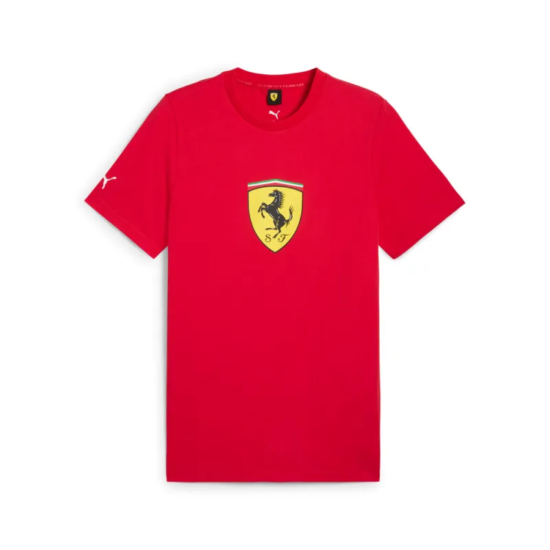 Scuderia Ferrari Race Colored Big Shield Graphic Crew Neck Short Sleeve T-Shirt made by Puma