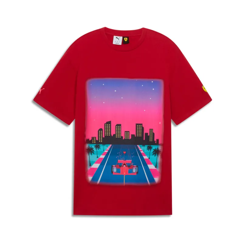 Scuderia Ferrari Miami II Graphic Crew Neck Short Sleeve T-Shirt made by Puma