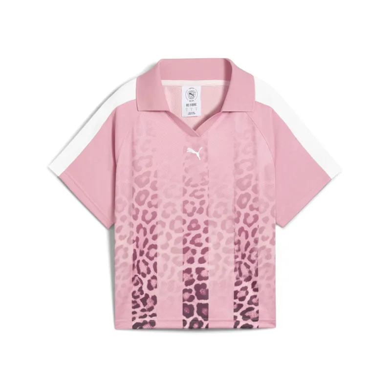 T7 Leo Luxe Relaxed Collared Short Sleeve Soccer Jersey made by Puma