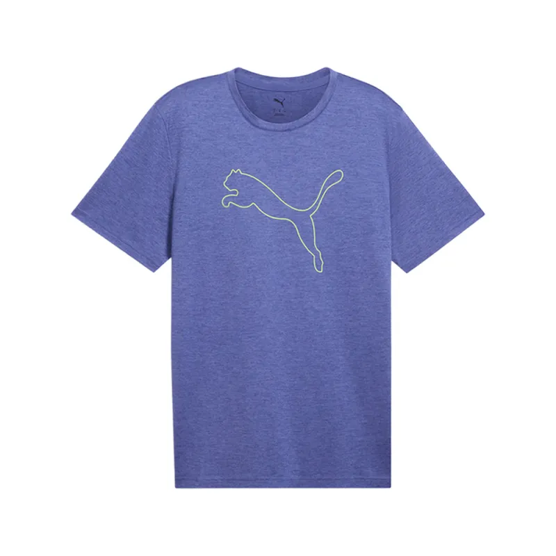 Train All Day Essentials Heather Cat Crew Neck Short Sleeve T-Shirt made by Puma