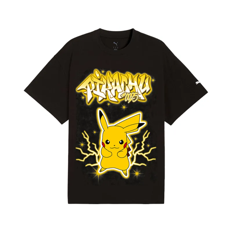 POKEMON X Hoops Pikachu Graphic Crew Neck Short Sleeve T-Shirt made by Puma
