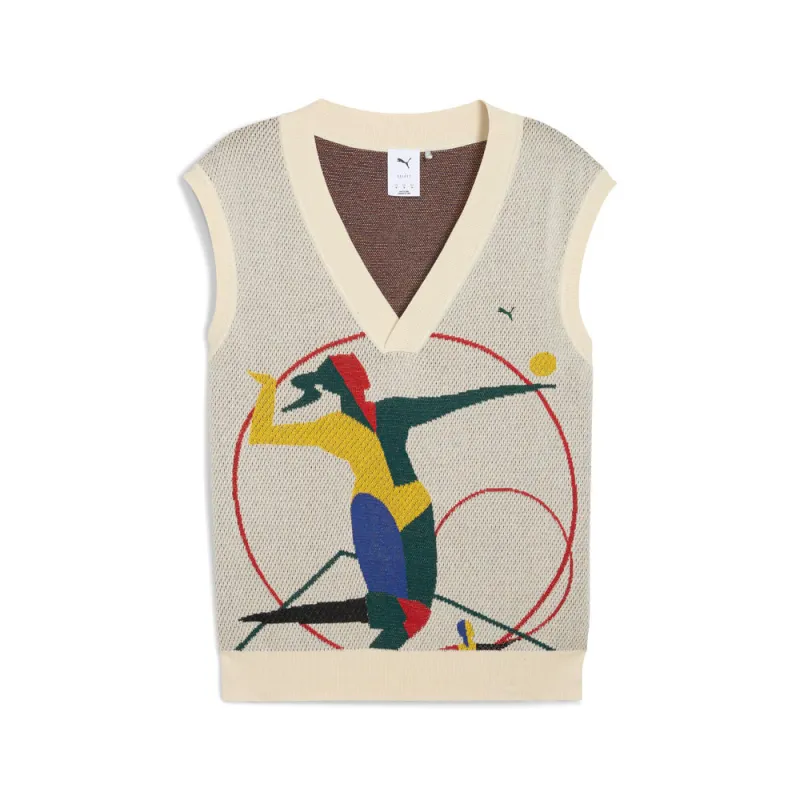 Special Items Knit Vest V-Neck Sleeveless Sweater made by Puma