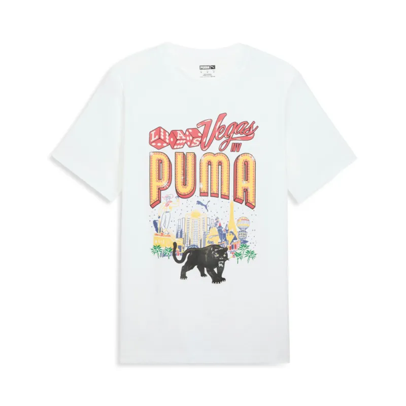 Las Vegas Neon Billboards Graphic Crew Neck Short Sleeve T-Shirt made by Puma