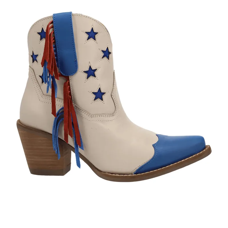 Liberty Leather Snip Toe Pull On Cowboy Booties made by dingo