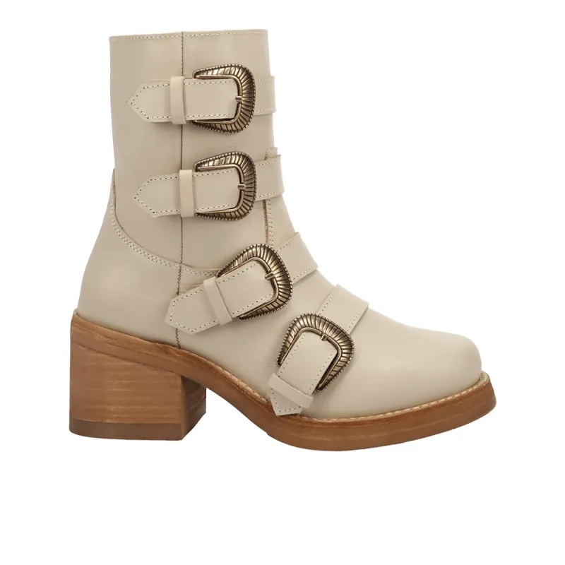 Topanga Leather Round Toe Zippered Booties made by dingo