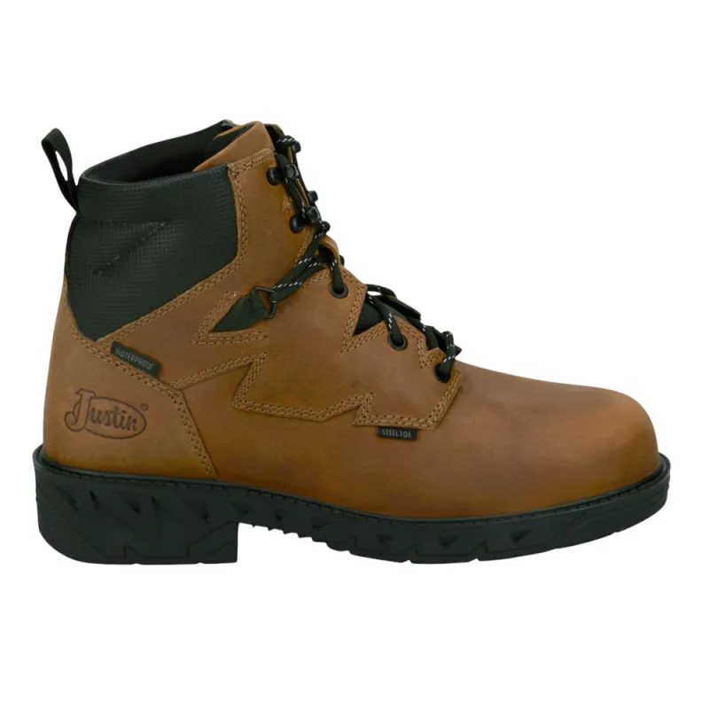 Prodigy Round 6 Inch Waterproof Steel Toe Work Boots made by Justin Boots
