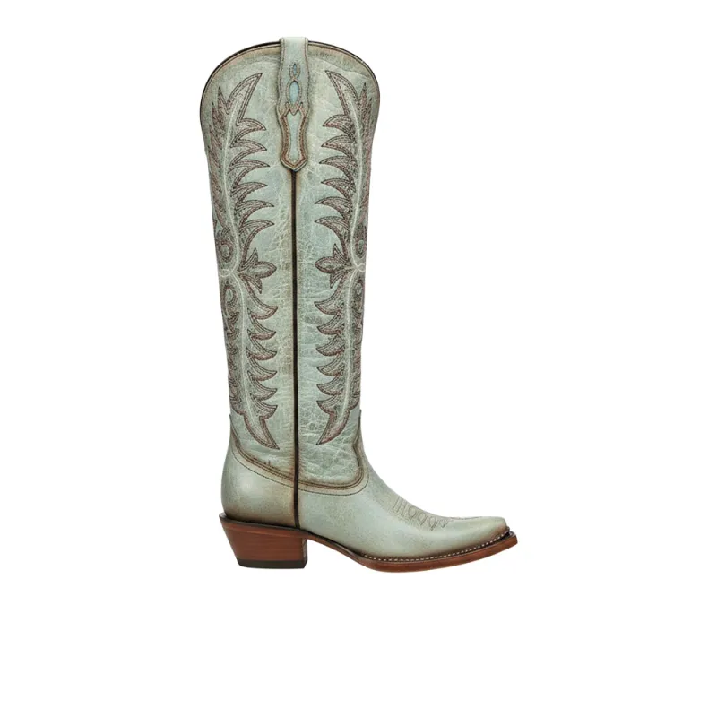 Embroidered Metallic Welt Tall Top Snip Toe Pull On Cowboy Boots made by Shoebacca