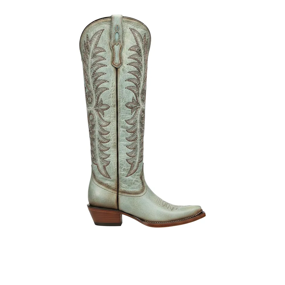 Embroidered Metallic Welt Tall Top Snip Toe Pull On Cowboy Boots sold by Shoebacca