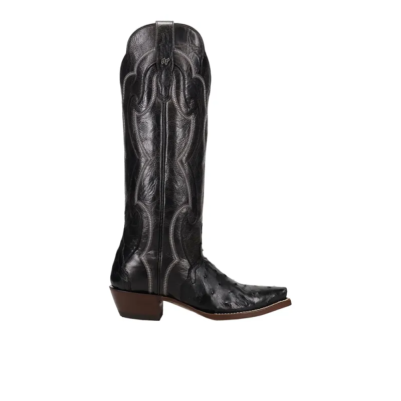 Maravilla Full Ostrich Snip Toe Pull On Cowboy Boots made by Shoebacca