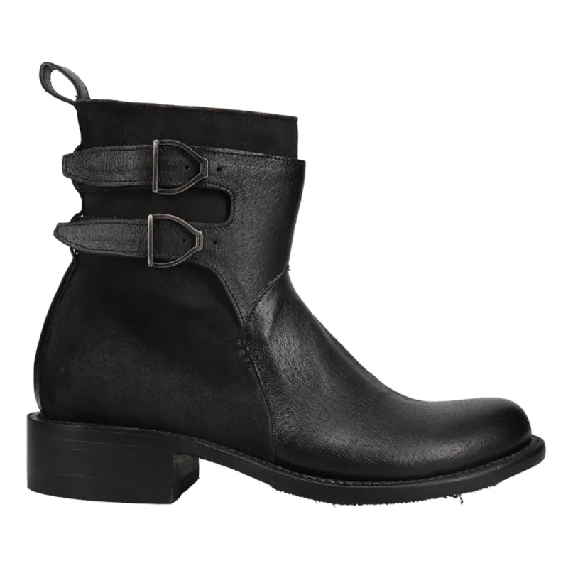 Tulia Boarskin Leather Round Toe Motorcycle Boots made by Lucchese