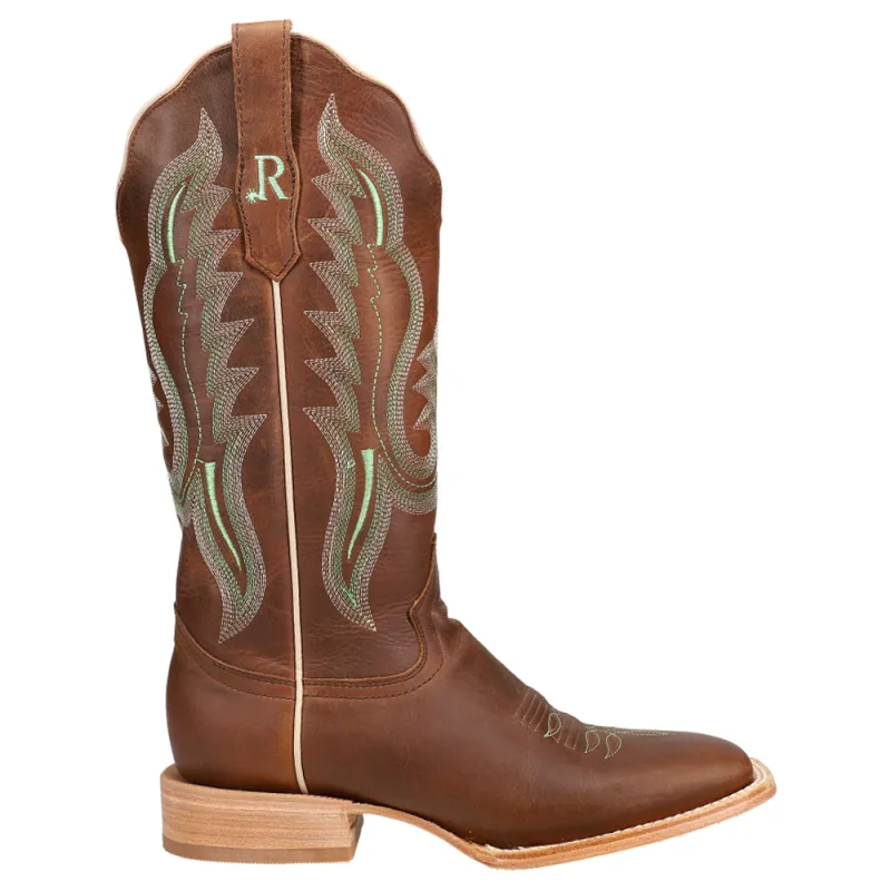 Arizona Tan Embroidered Square Toe Cowboy Boots made by Shoebacca