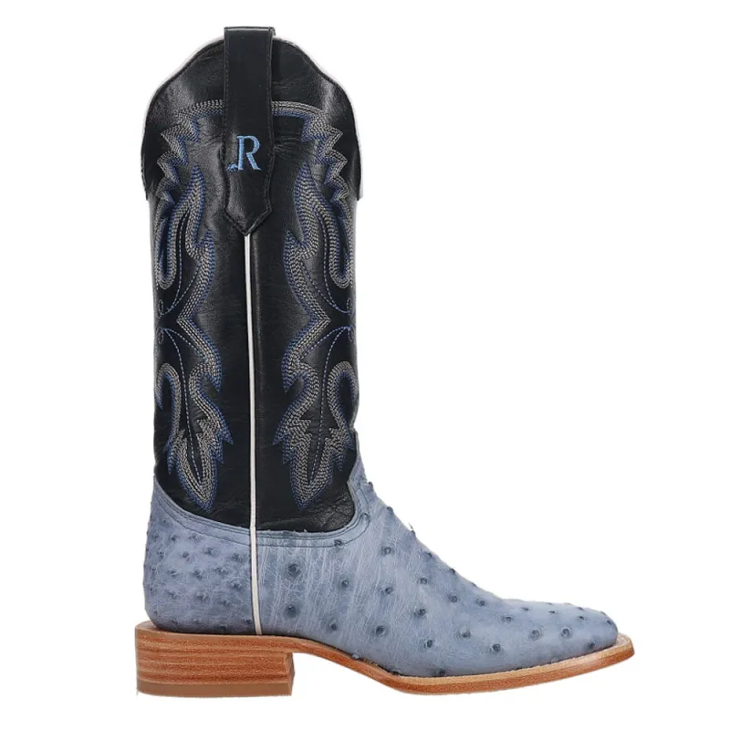 Full Quill Ostrich Embroidered Square Toe Cowboy Boots made by Shoebacca