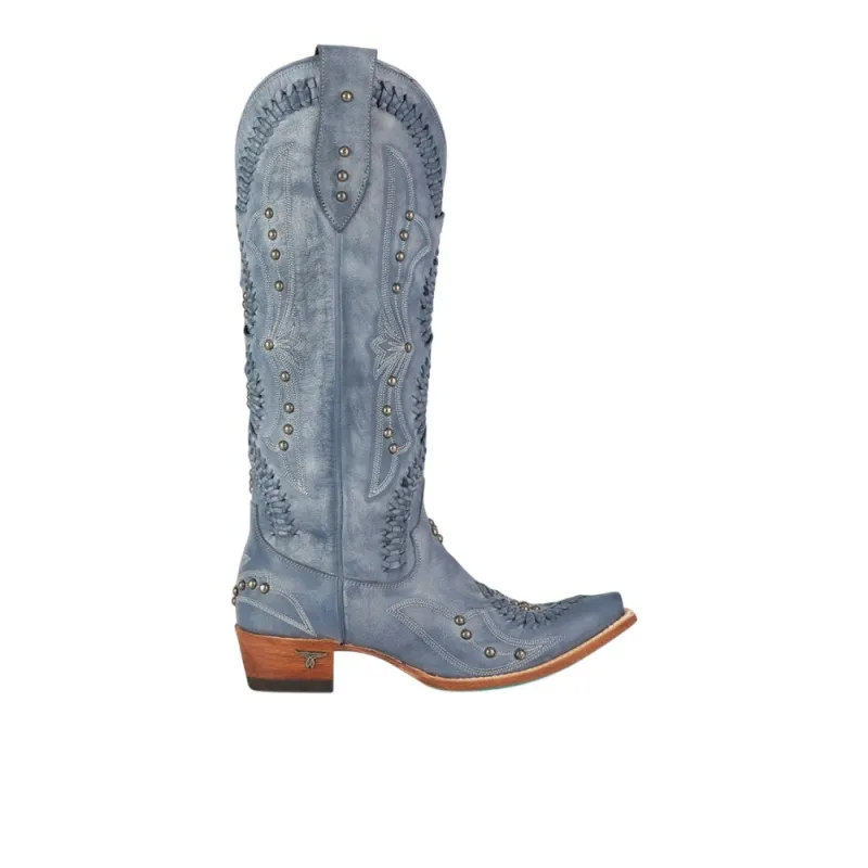 Cossette Embroidered Studded Snip Toe Boot made by Shoebacca