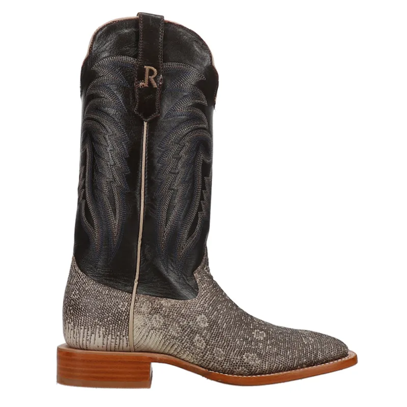 Natural Ring Tail Lizard Embroidered Square Toe Cowboy Boots made by Shoebacca