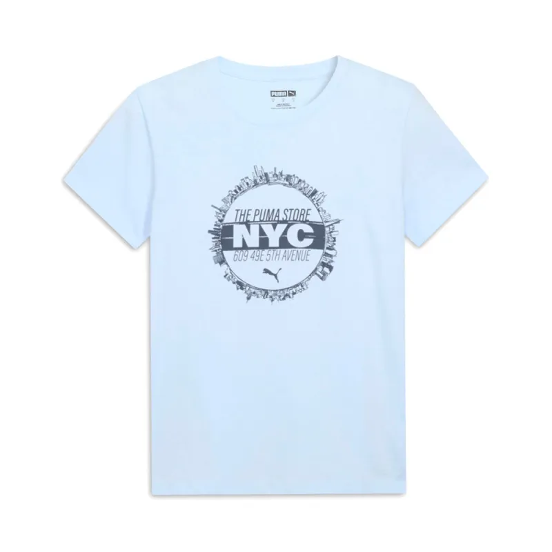 Graphics NYC Skyline Crew Neck Short Sleeve T-Shirt made by Puma
