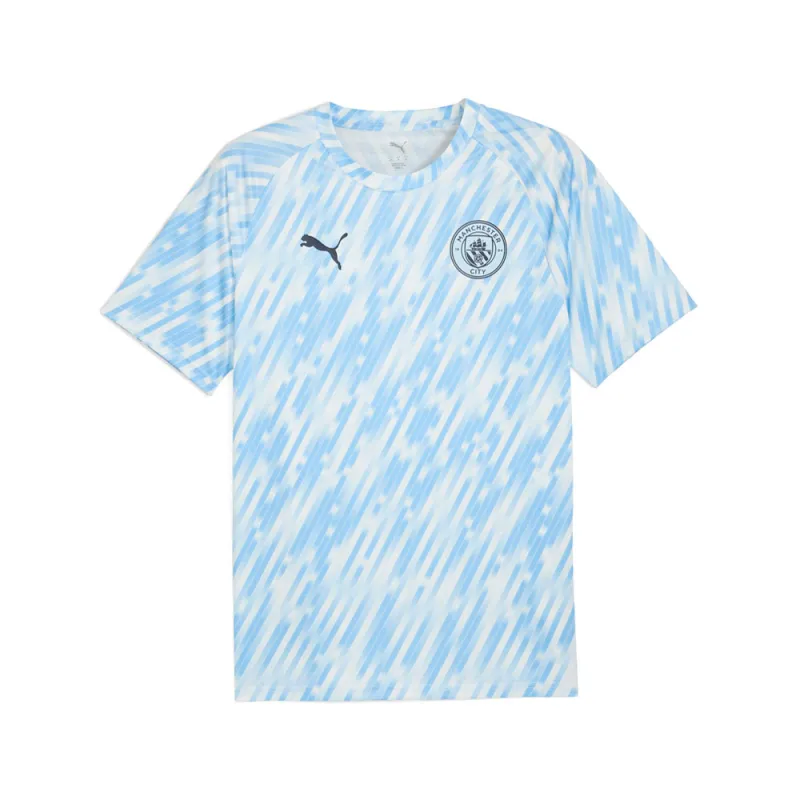 Manchester City F.C. Warm Up Crew Neck Short Sleeve Soccer Jersey made by Puma