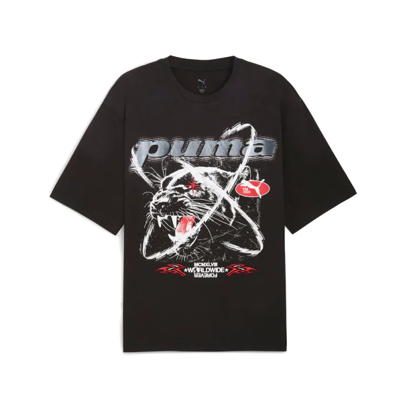 Pumatech-X Washed Boxy Graphic Crew Neck Short Sleeve T-Shirt made by Puma