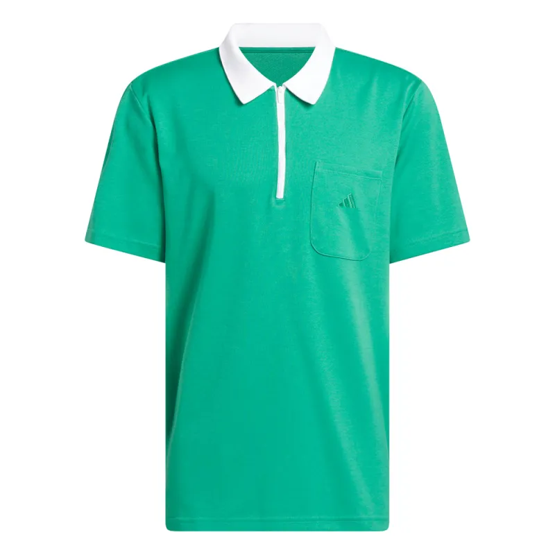 Essentials Quarter-Zip Short Sleeve Polo Shirt made by Adidas