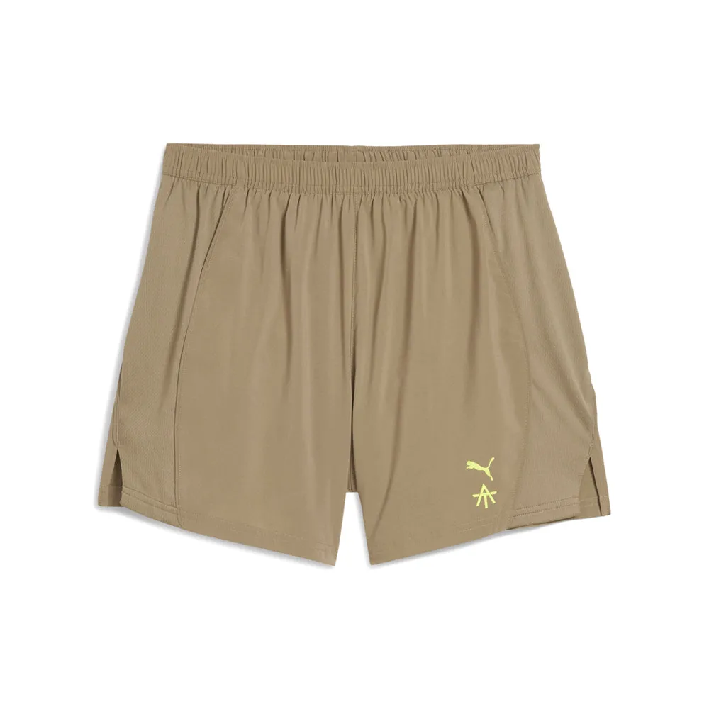 PUMA X ALEX TOUSSAINT Run Velocity 5 Inch Athletic Shorts sold by Shoebacca