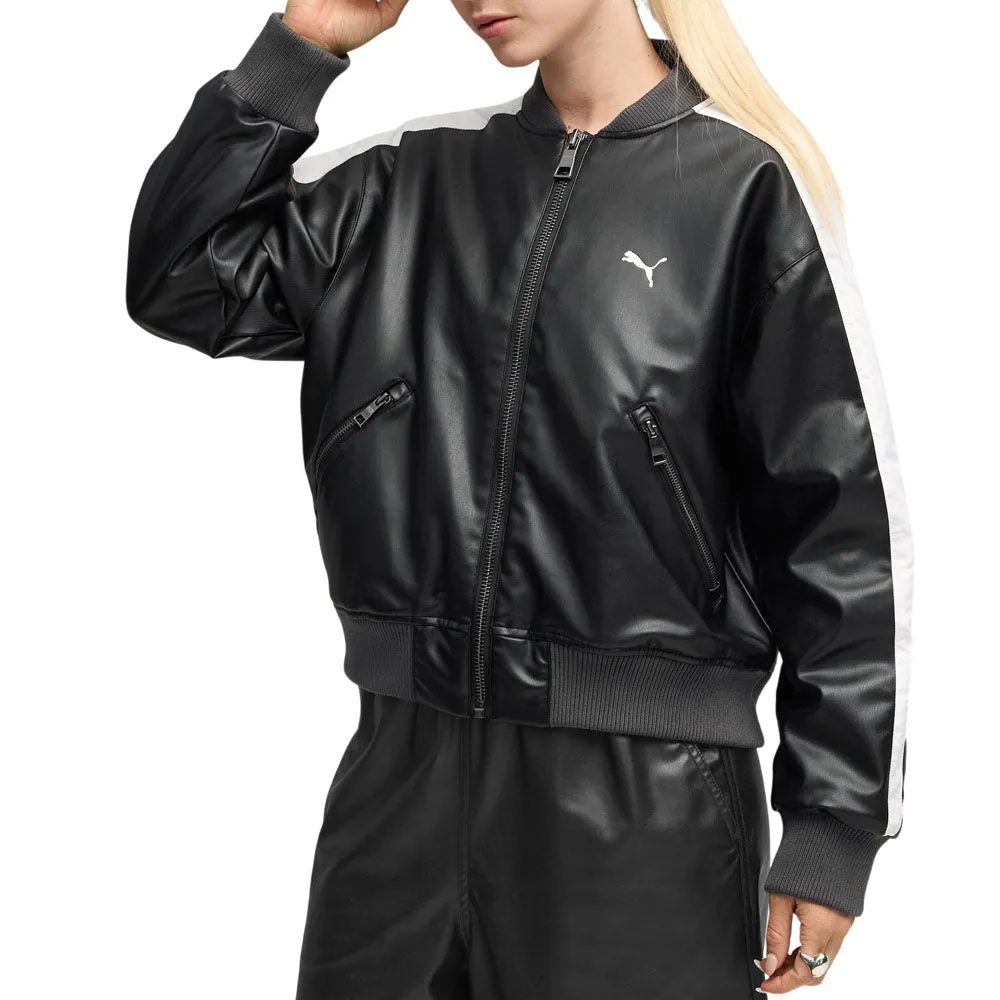 T7 Pleather Bomber Full Zip Jacket sold by Shoebacca product image thumbnail 3