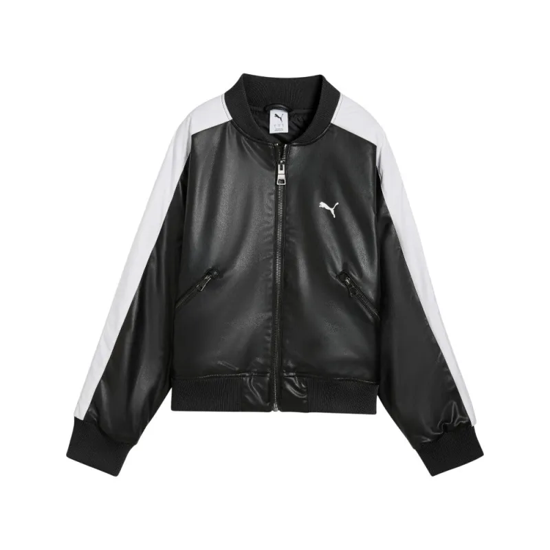 T7 Pleather Bomber Full Zip Jacket made by Puma
