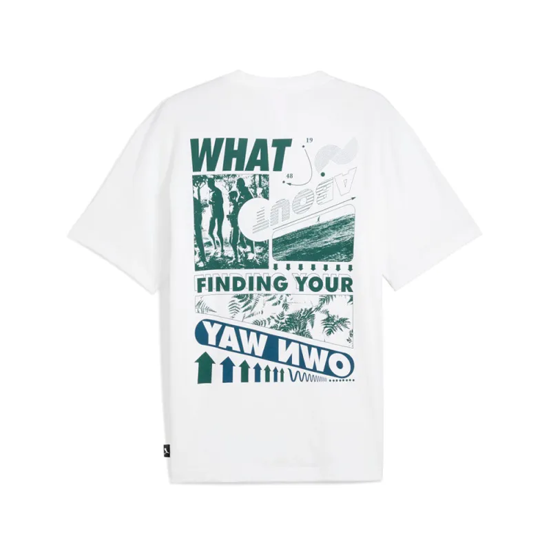 Graphics What Crew Neck Short Sleeve T-Shirt made by Puma