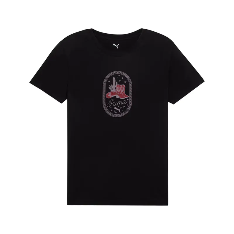 Graphic Western Crew Neck Short Sleeve T-Shirt made by Puma