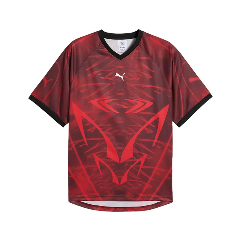 Pumatech-X All Over Print Relaxed V-Neck Short Sleeve Soccer Jersey made by Puma