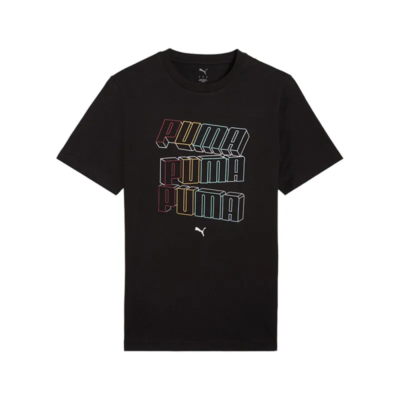 Stacked Logos Crew Neck Short Sleeve T-Shirt made by Puma