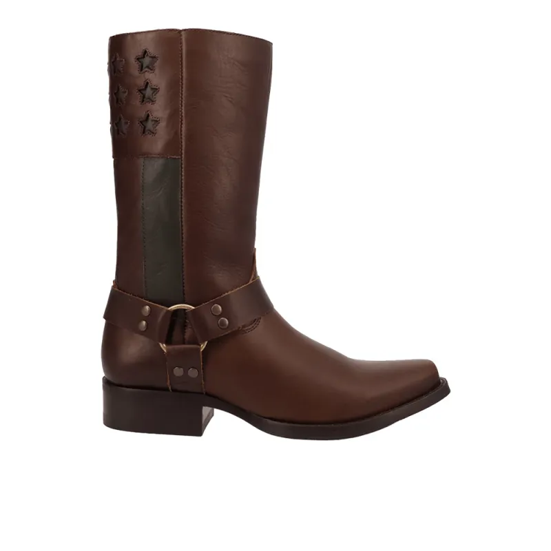 Patriot Leather Square Toe Pull On Boots made by dingo