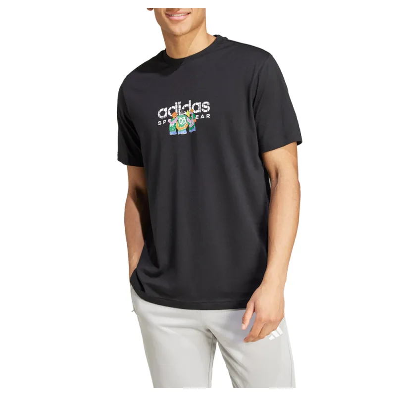 Codes Linear Graphic Crew Neck Short Sleeve T-Shirt made by Adidas