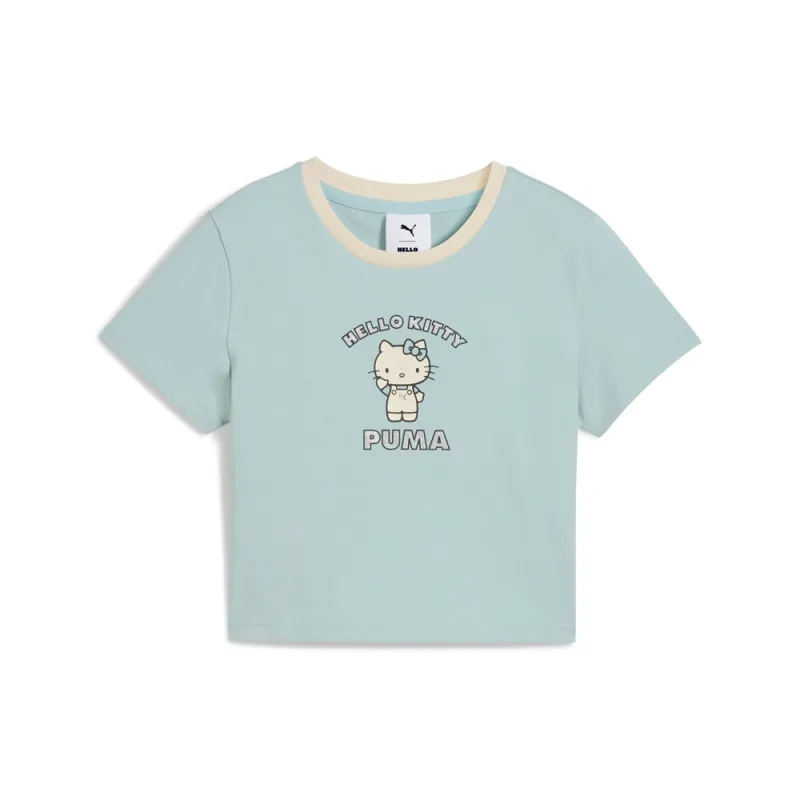 PUMA X HELLO KITTY Graphic Crew Neck Short Sleeve Crop T-Shirt made by Puma