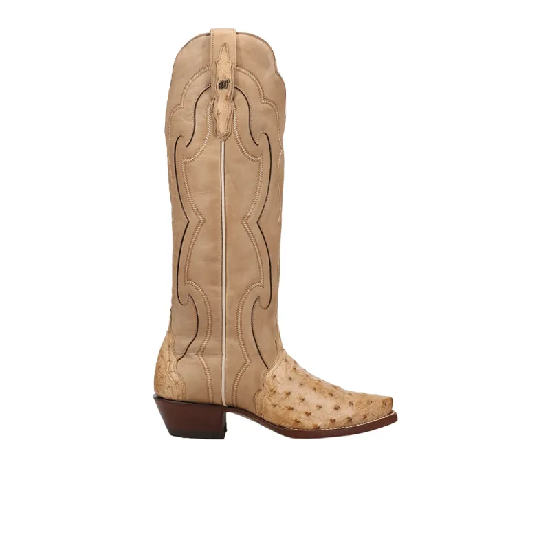 Maravilla Full Ostrich Snip Toe Pull On Cowboy Boots made by Shoebacca