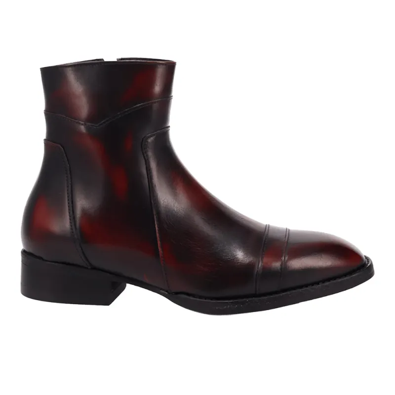 Lennox Leather Round Toe Zippered Booties made by dingo
