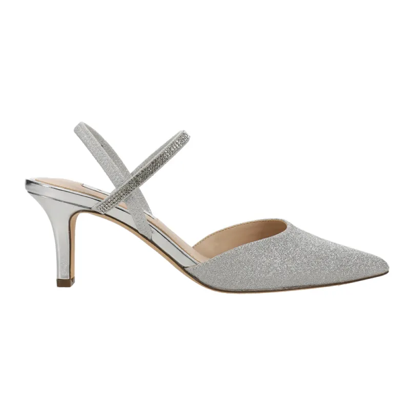 Billie Glitter Pointed Toe Sling Back Pumps made by Nina