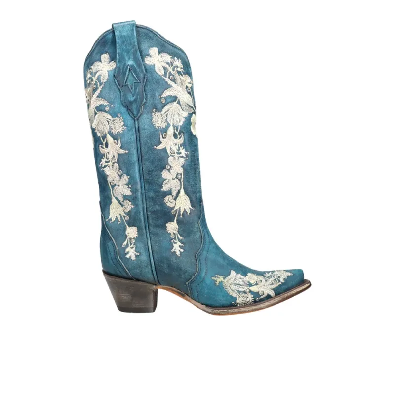 Embroidered Snip Toe Pull On Cowboy Boots made by Shoebacca