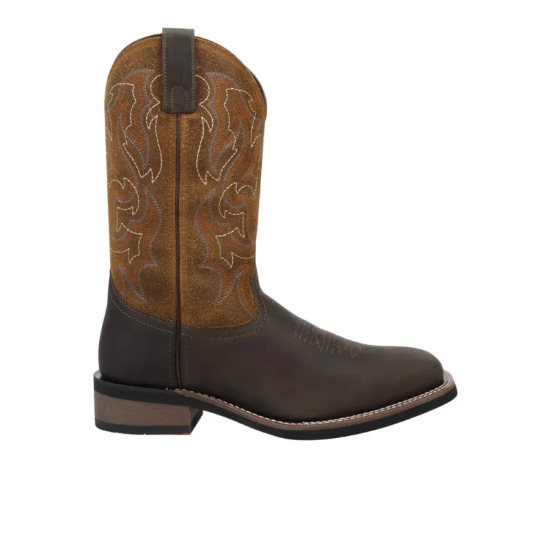 Chisholm Square Toe Pull On Cowboy Boots made by Laredo