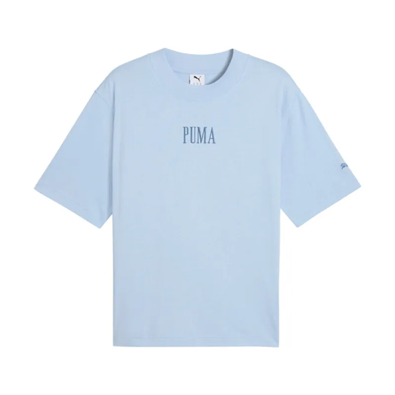 Premium Essentials Graphic Boxy Crew Neck Short Sleeve T-Shirt made by Puma