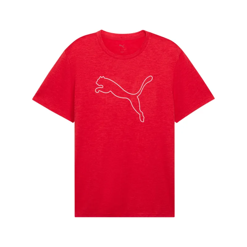 Train All Day Essentials Heather Cat Crew Neck Short Sleeve T-Shirt made by Puma