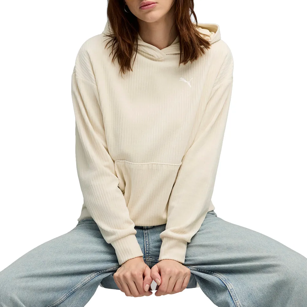 Elevated Essentials Comfort Velour Rib Pullover Hoodie sold by Shoebacca product image thumbnail 3