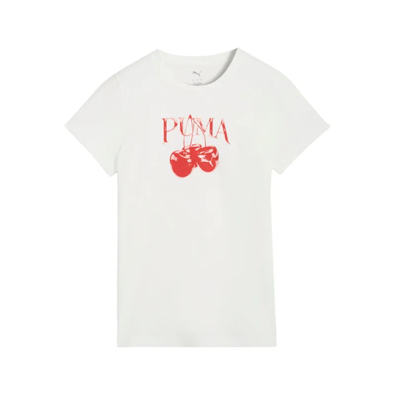 Graphics Pack Cherry Crew Neck Short Sleeve T-Shirt made by Puma